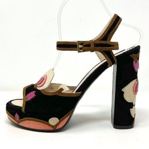Prada Women's Black and Pink Sandals